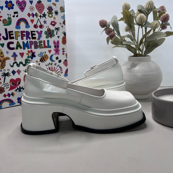 Jeffrey Campbell White Platform Shoes - Picture 7 of 11